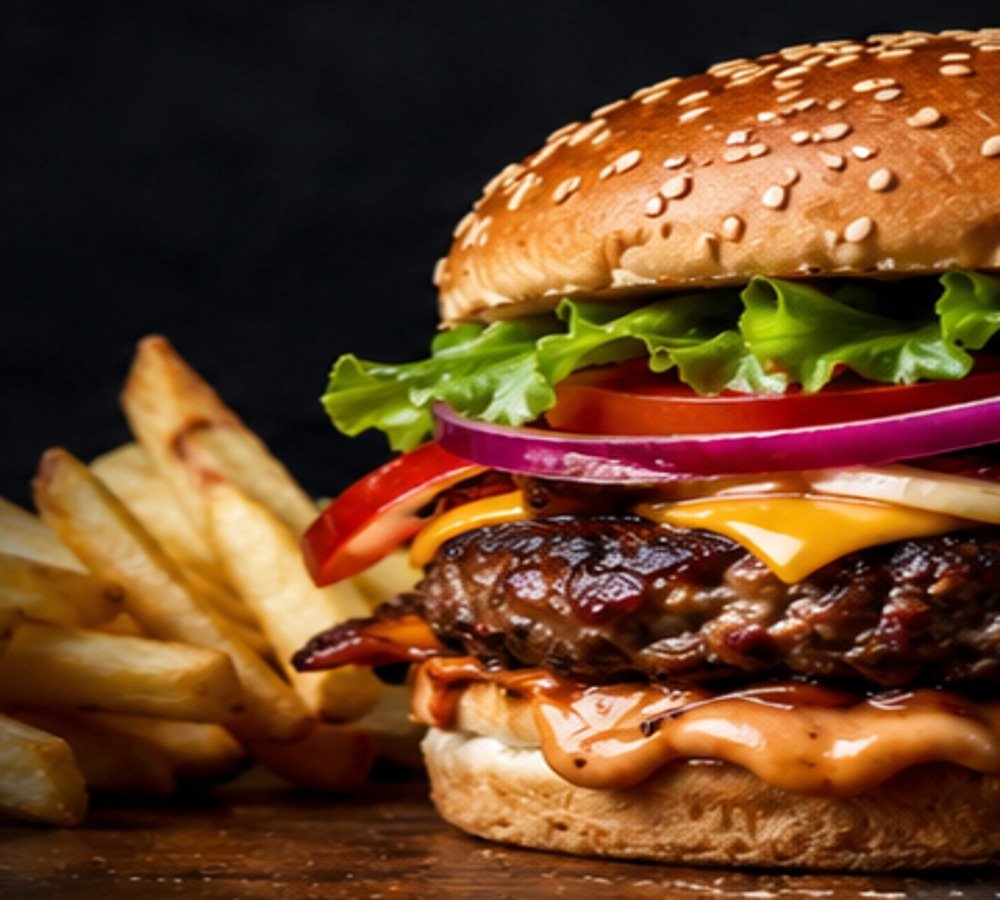 Hamburguesa preparada para domicilio